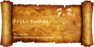 Fritz Konrád névjegykártya